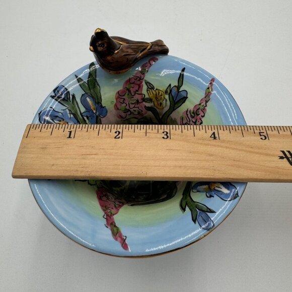 Blue Sky Goldminc  ROBINS SONG Ceramic Birdbath Tea Light Candle Holder 2003 - Picture 13 of 13